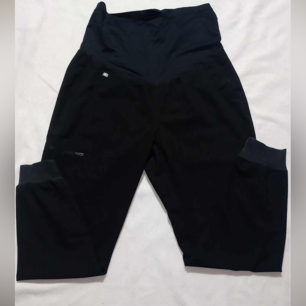Figs Technical Collection maternity scrub bottoms Black
